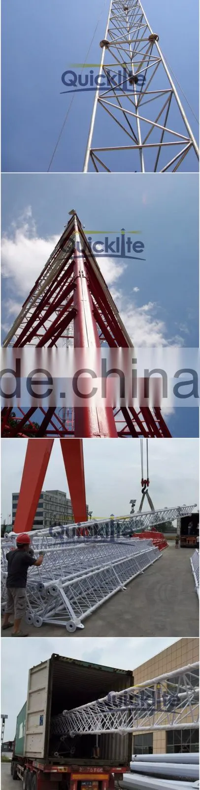 hot dip galvanized steel three tube tower telecom tower