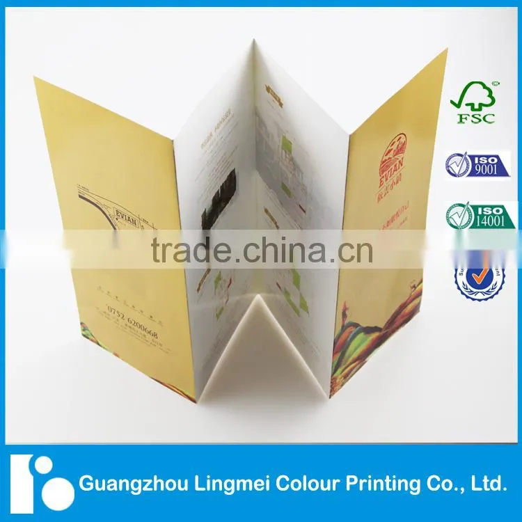 Qulaity Customized Advertising Brochure Printing with Foil Stamping