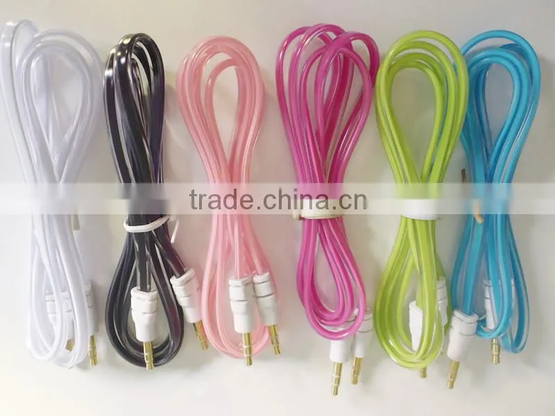 DC3.5 dual color transparent AUX cable /6 colors