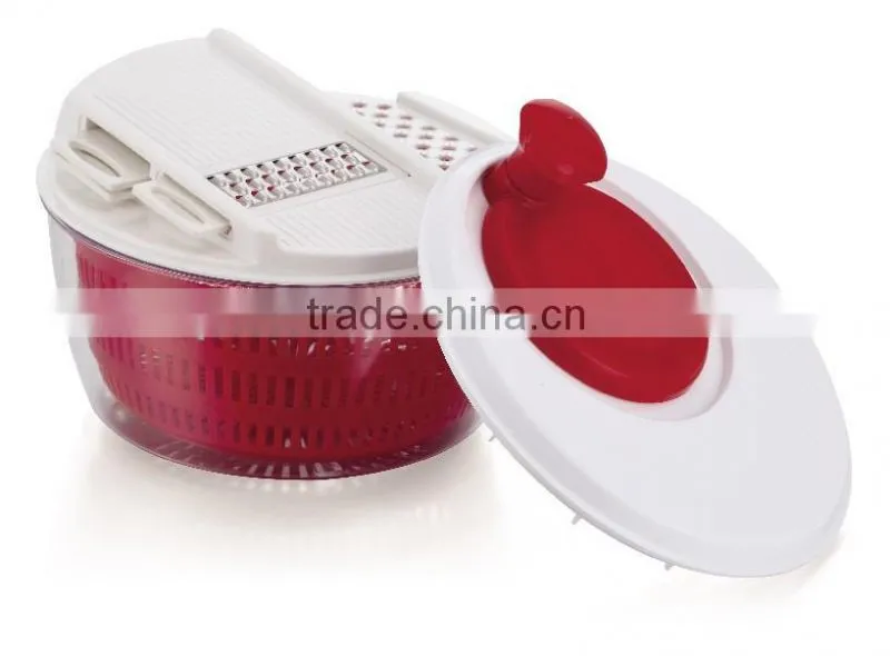 Multifunctional Plastic Salad Spinner with 4 blade Mandoline Slicer Julienne Slicer