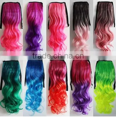 alibaba express hot selling fashion ombre color pony