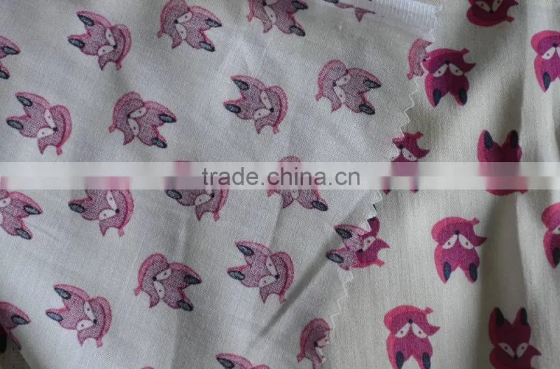 80s Cotton Combed Sateen Print Fabric