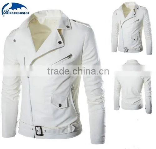 New fashion Men's jackets Short Slim Collar motorcycle leather jacket coat
