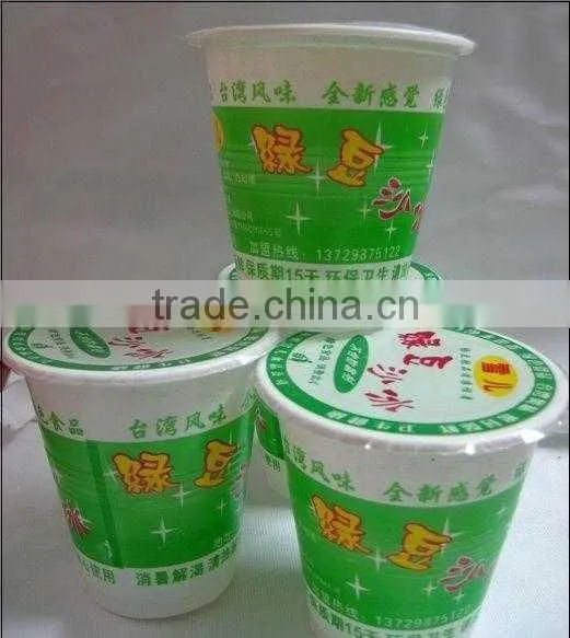 Plastic cup lid film for sweet mung bean soup