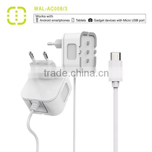 2015 Walnut 2.1A travel charger with micro cable