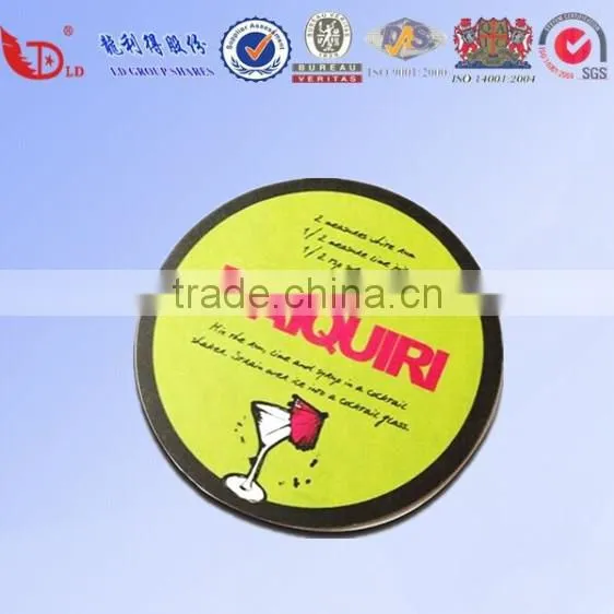 Wholesale recyclable paper feature coaster
