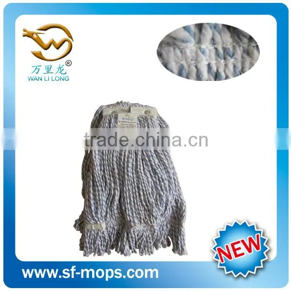 High quality blue&white blend yarn strong Water absorption easy life 360 rotating spin magic mop