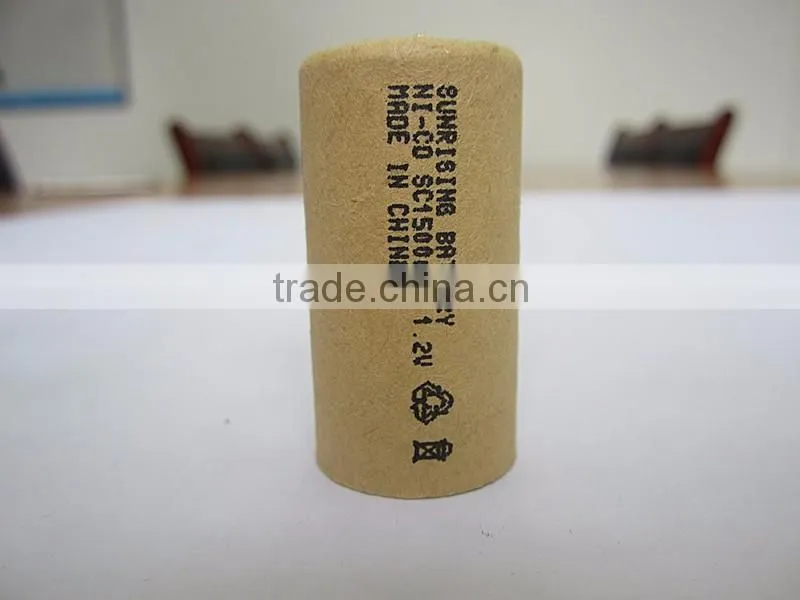 NiCd Rechargeable battery 1.2v sc1500 ni cd battery pack for power tools