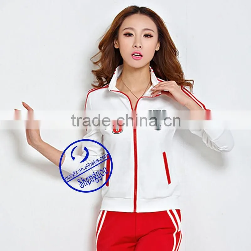 custom high quality women's printed zipper-up sweatshirt