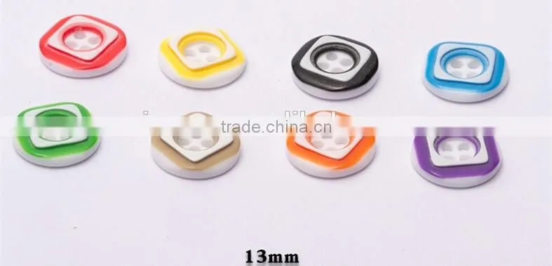 Yiwu button colorful 4-hole plastic button for shirts ,resin eyelet button