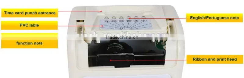 LCD display matrix print time attendance machine