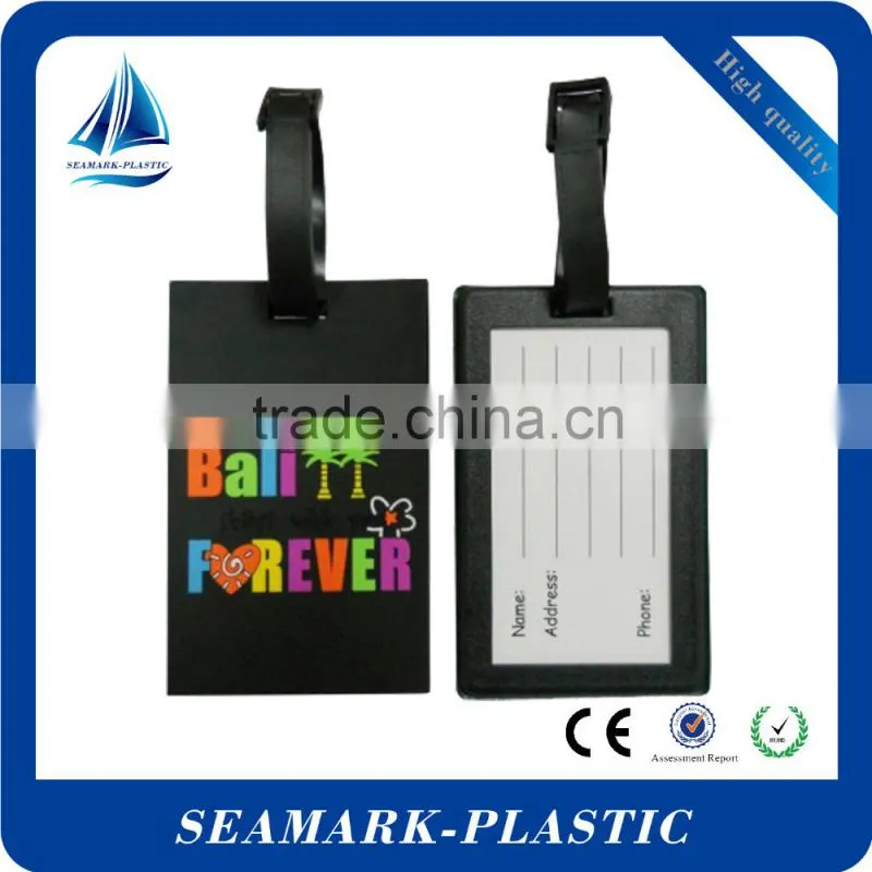 2016 soft pvc rubber custom logo raised luggage tags engraved luggage name tag for trip