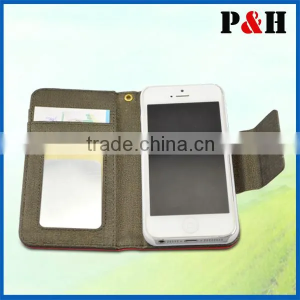 New leather folding wallet case for iphone 5