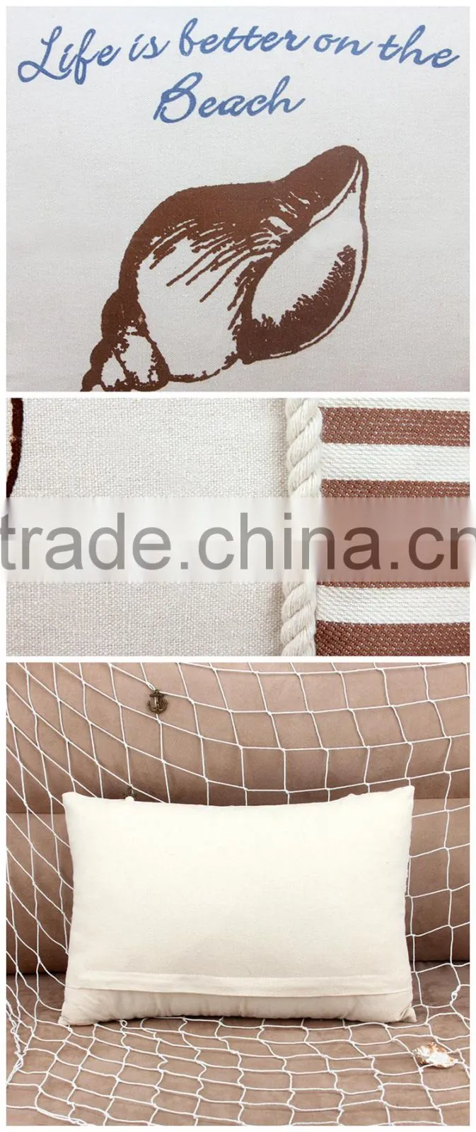 Fashion Square Pillow Block Marine Life Cushion Cover