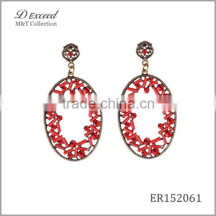 Wholesale Jewelry New Designs Ladies/Women's Ethnic Resin Earrings Oval Piercing Gold/Silver Plating Dangle Earrings