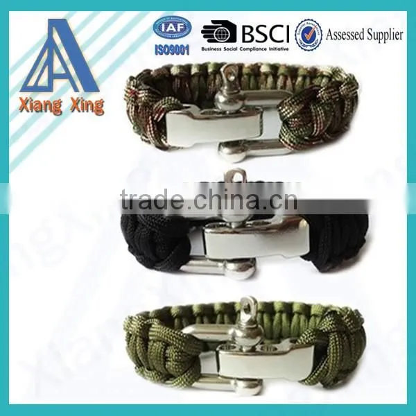 High quality wholesale cheap cross paracord bracelet with logo