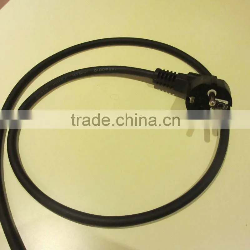 Approval VDE etc Europe 3 pins ground power plug with cables