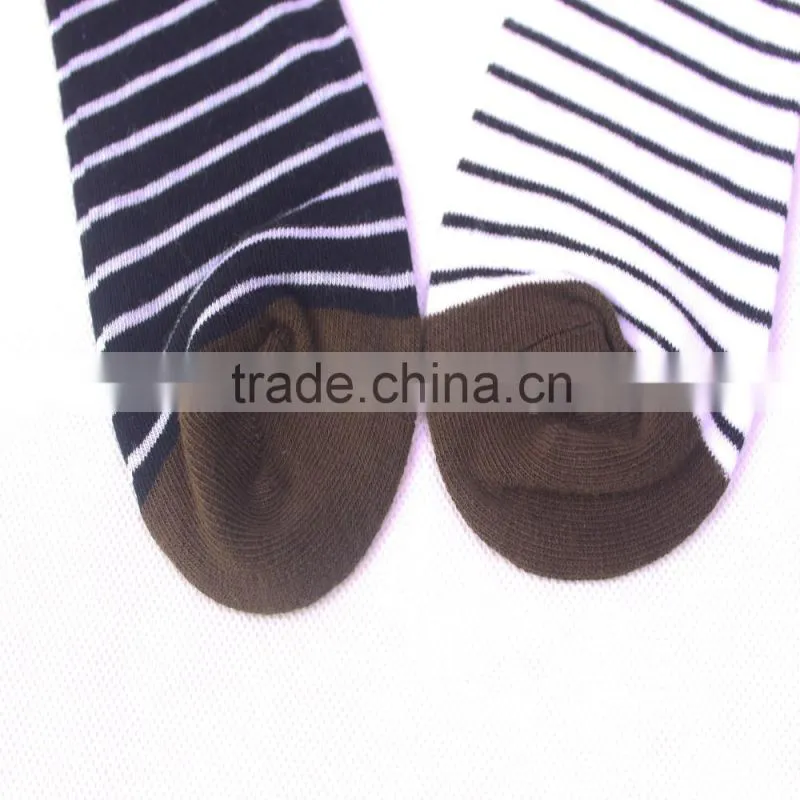 Colorful Thin Stripe Combed Cotton Knitting In Stock Dress Socks