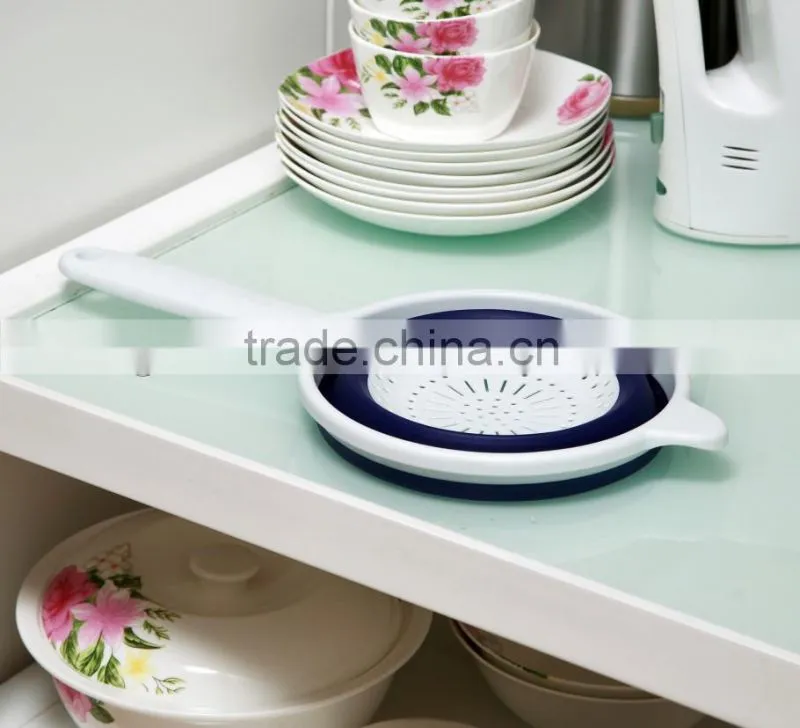 1.4L TPE foldable plastic colander with handle GL9127