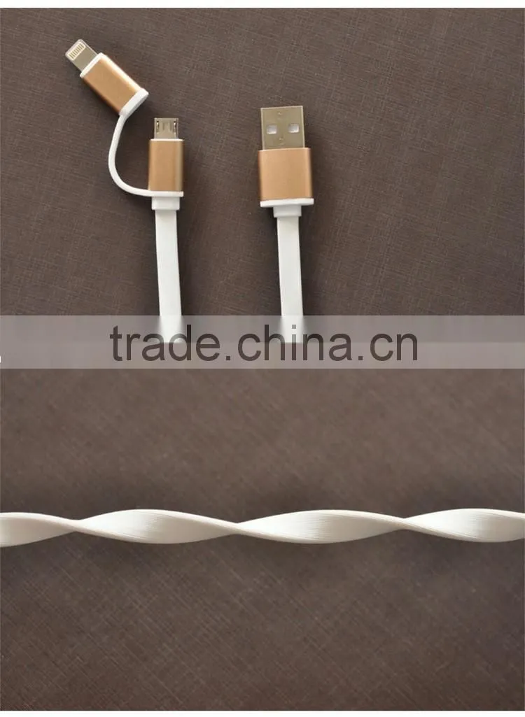 2-in-1 USB Data Sync Charge Cable Micro USB Cable for iPhone 6 6S 6Plus