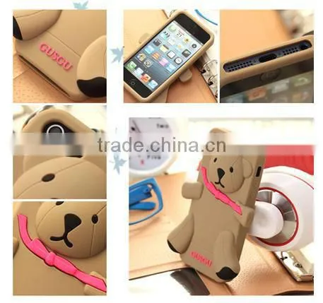 embossed 3d cute silicone animal phone case