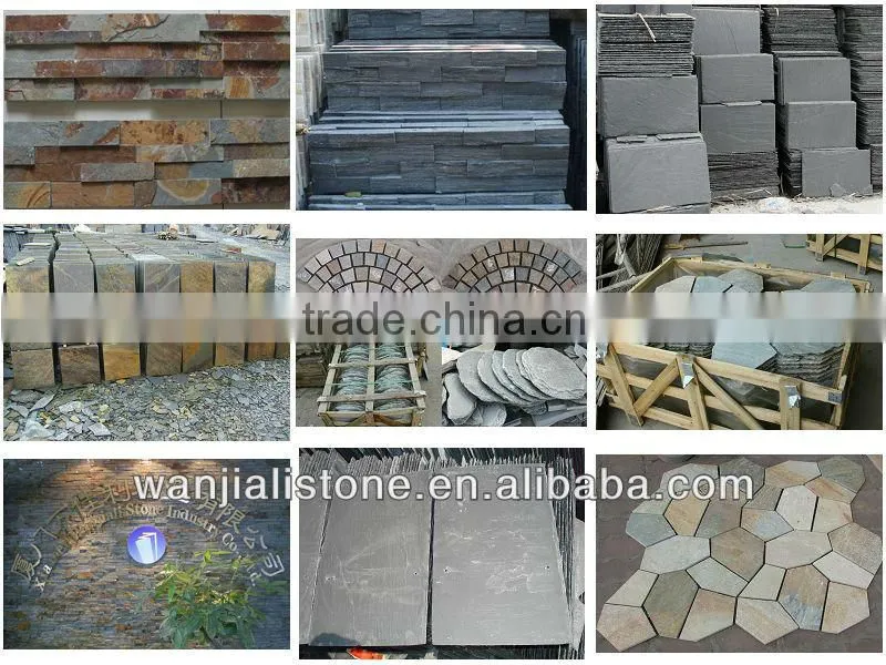 Rusty yellow slate flagstone