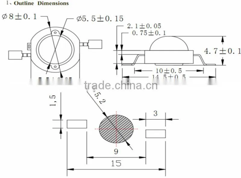 High Quality LED Factory Light 1W High Power LED