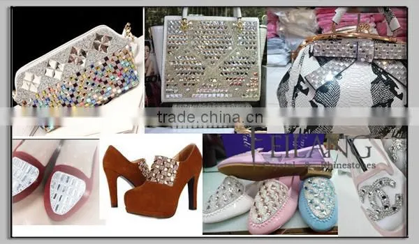 Rhinestone triming mesh for bags