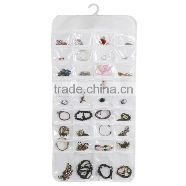72 Pockets Hanging Jewelry Organizer Earring Storage Bag