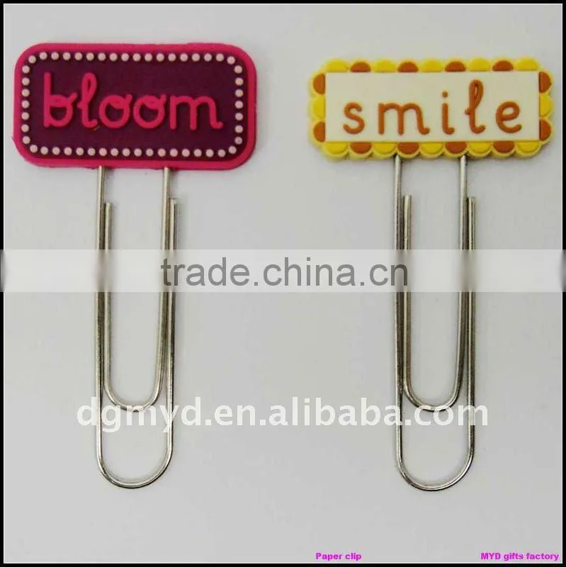 beautiful and special non-phthalates and lead free soft pvc paper clip