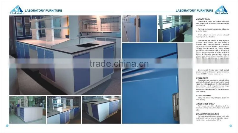 New Style Modern Laboratory Furniture for Hospital Steel Workbench with Drawers and Regent Shelf