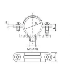 Single pipe clamps M6