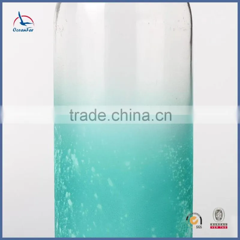 Best Selling Tall Large Color Glass Vase Recycled Frosted Cylinder Vases With Welt Top