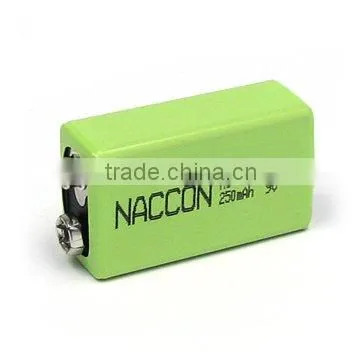 9V 250mAhd Rechargeable NiMH Battery pack