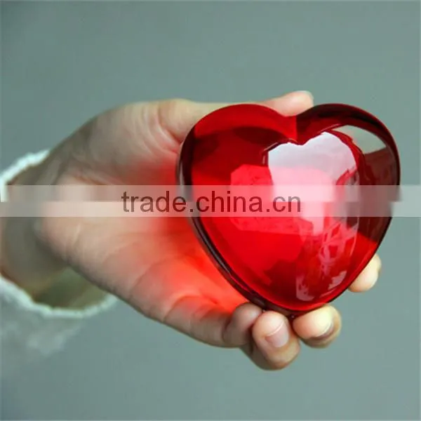 red heart shape crystal for gift