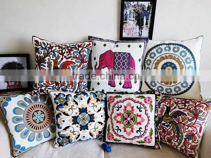 High Quality Household Embroidery Cotton Pillow Case Cover, Living Room Sofa Chair Office Squire Geometric Cushion Cover