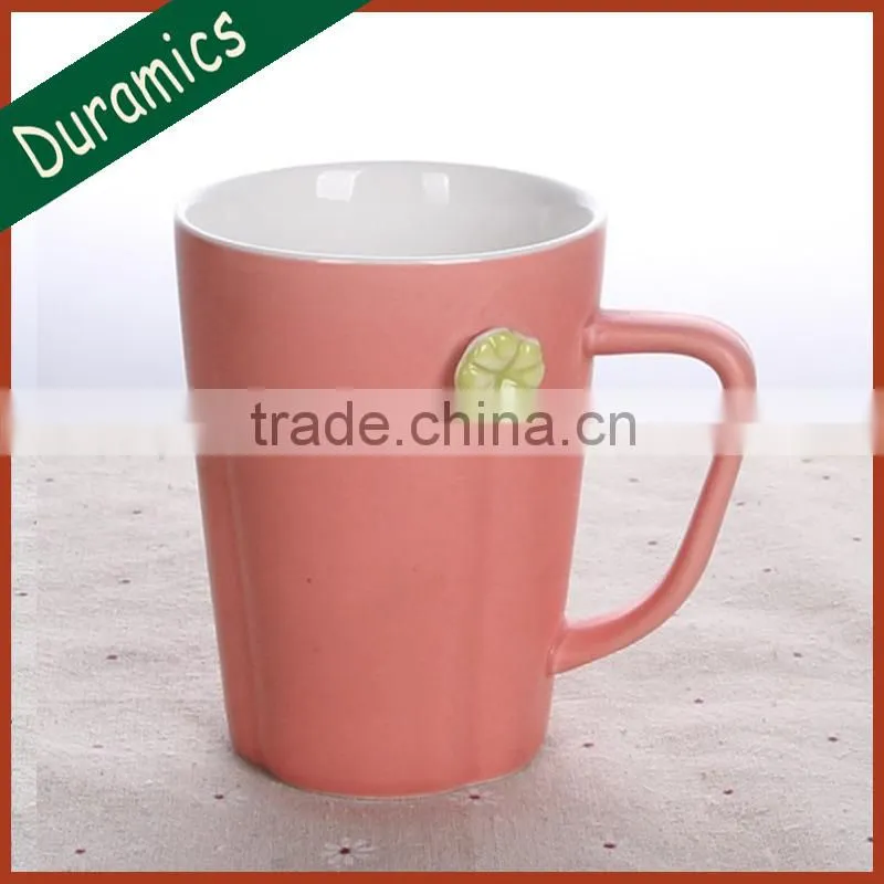 Fashionable Custom Ceramic Mug With Flower