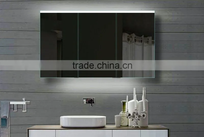 Engineering project LED bathroom mirror with backlights and glass storege cabinet