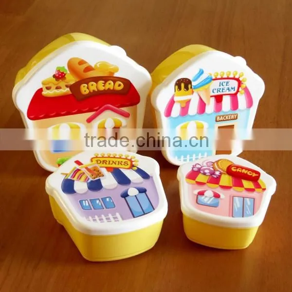Gift Idea Cute Cartoon Kids Food Storage Container Set, set of 4