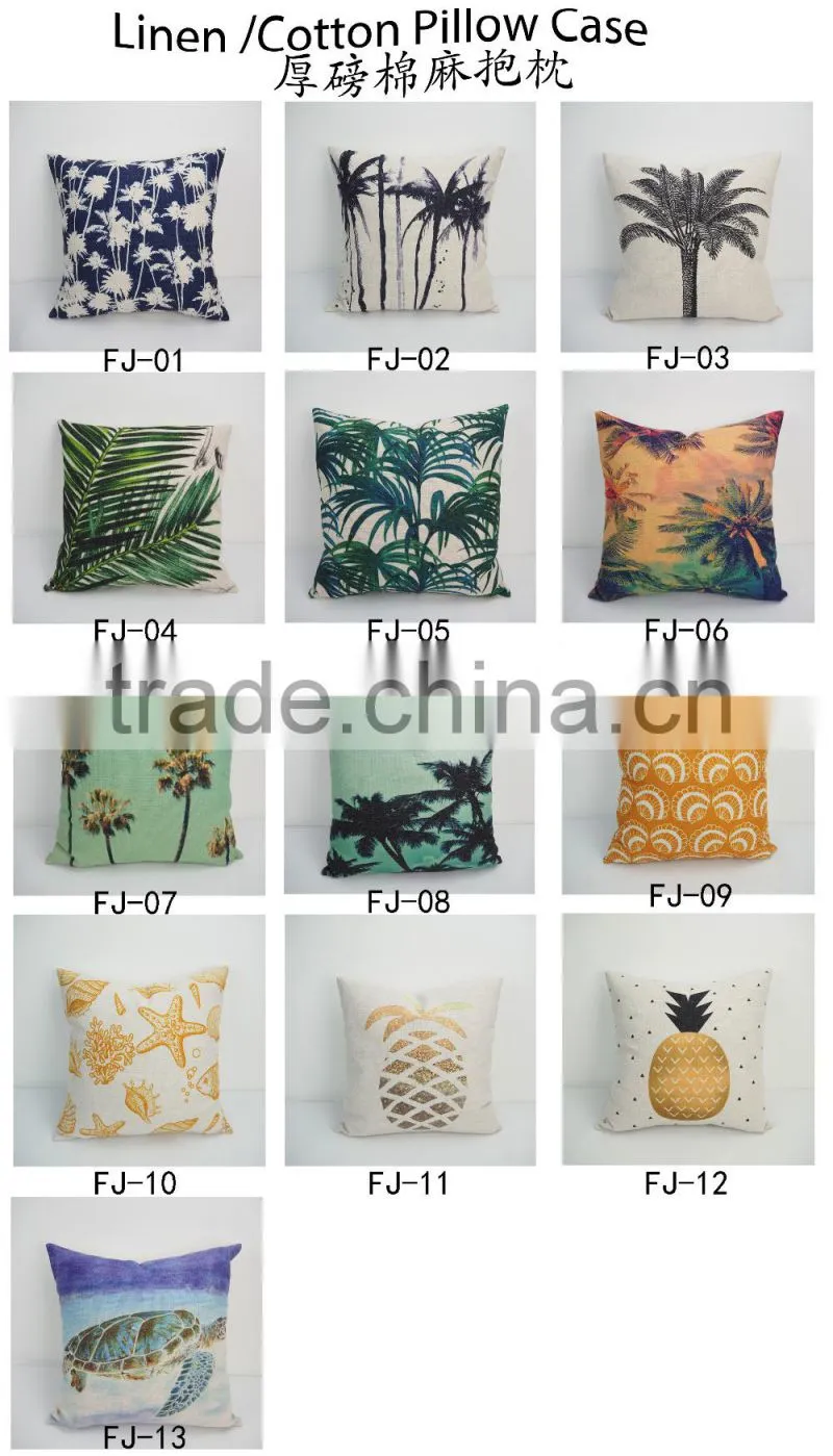 Throw decorative hotel pillows square plain patterned cushion cover scenery digital printing pillow case
