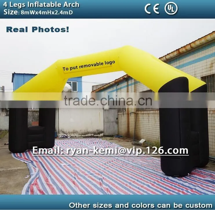 yellow black inflatable arch