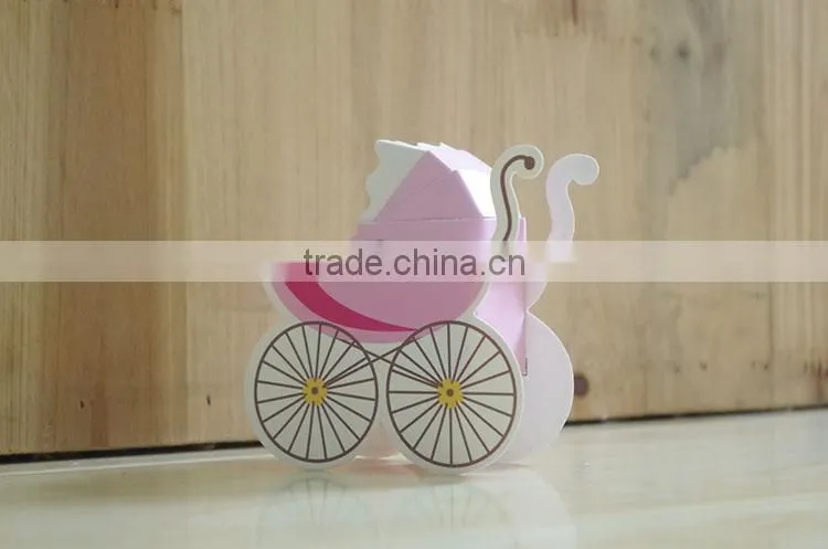Baby Carriage Stroller Birthday Boy Girl Baby Shower Favor Candy Box