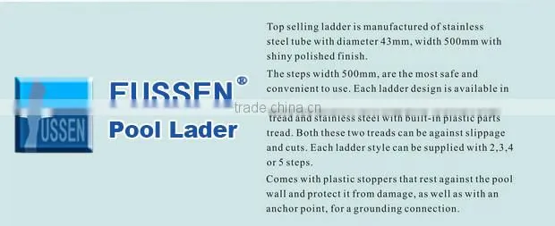 2016 NEW Durable Three to five steps stainless steel swimming pool ladder