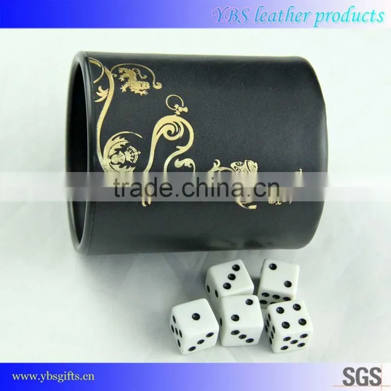 factoty direct wholesale genuine leather dice cup for promotion