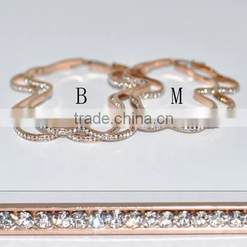 2014 Fashion Stainless Steel Gold Filled Jewelry Earrings(BE20082)