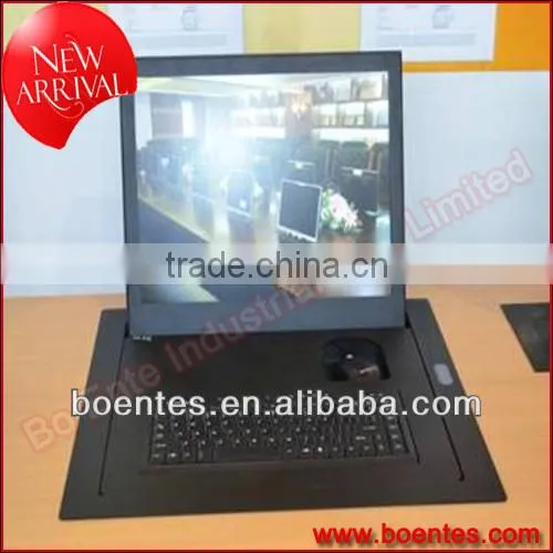 Carbon Steel 19 Inch LCD Screen Flip Up Mechanism with keyboard mouse