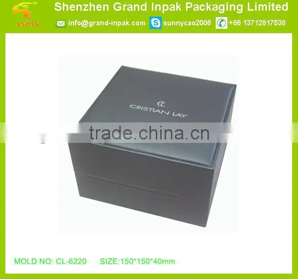 Luxury pu watch box with wood