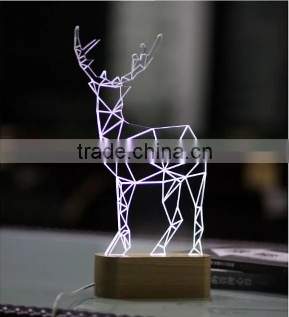 Christmas decoration 5W 3D acrylic LED deer animal light
