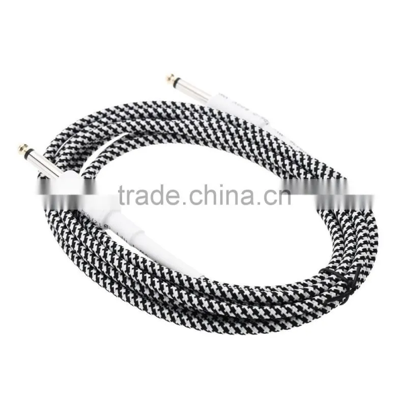6.6ft / 2m 6.35mm Mono Male to 6.35mm Mono Male Cable Wire Cord for Guitar Bass Instrument