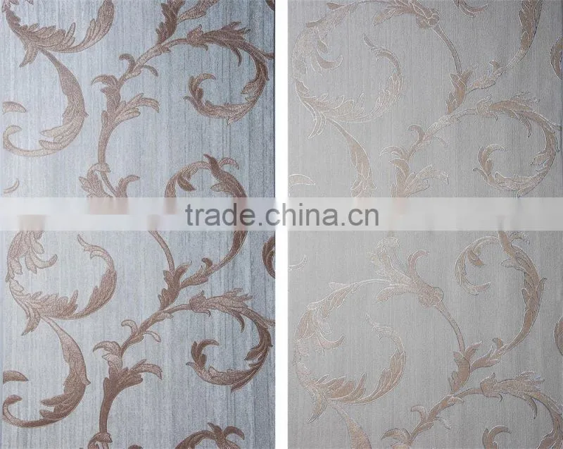 deep embossed pvc wallpaper /wall murals with decorative flowers